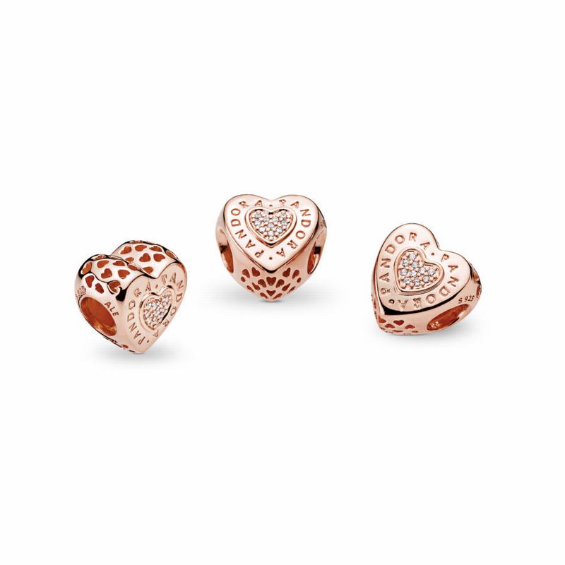 Pandora Rose™ Signature Heart Charm Online NZ (720564-GUC)